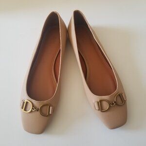 Asos Design Camel Slip-On Square Toe Ballerina Flat with Buckle size 9 NWOT